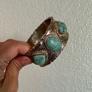 Turquoise Stone Silver Bracelet
